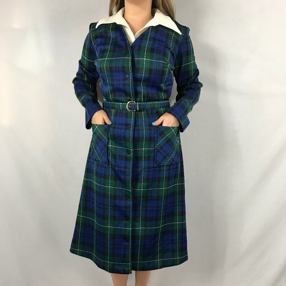 plaid dress button up